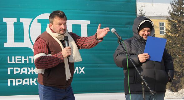 Олег Безруких на митинге против повышения тарифов ЖКХ в Красноярске