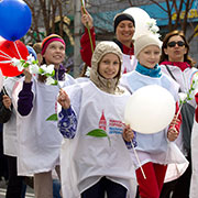 Первомайское шествие в Красноярске